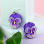 Purple Viola Earrings, thumbnail 3 of 7