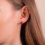 Red Druzy Round 925 Sterling Silver Studs, thumbnail 1 of 3