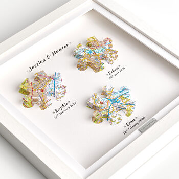 Wedding Anniversary Personalised 3D Jigsaw Map Locations Anniversary Gift, 9 of 12