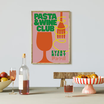 Pasta And Wine Poster, 3 of 9