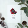 Cute Tartan Robin Scottish Christmas Card, thumbnail 2 of 5