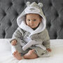 Personalised Soft Baby Grey Teddy Dressing Gown, thumbnail 1 of 6