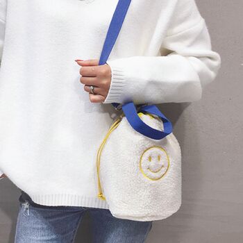 Happy Face Bucket Bag In Cream And Yellow, 2 of 6