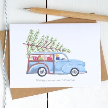 Personalised Classic Car Christmas Card, 3 of 4