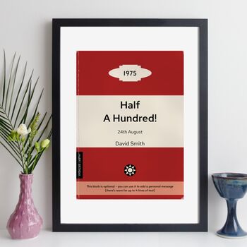 Personalised 50th Birthday Print 1975 Book Cover Gift, 4 of 12