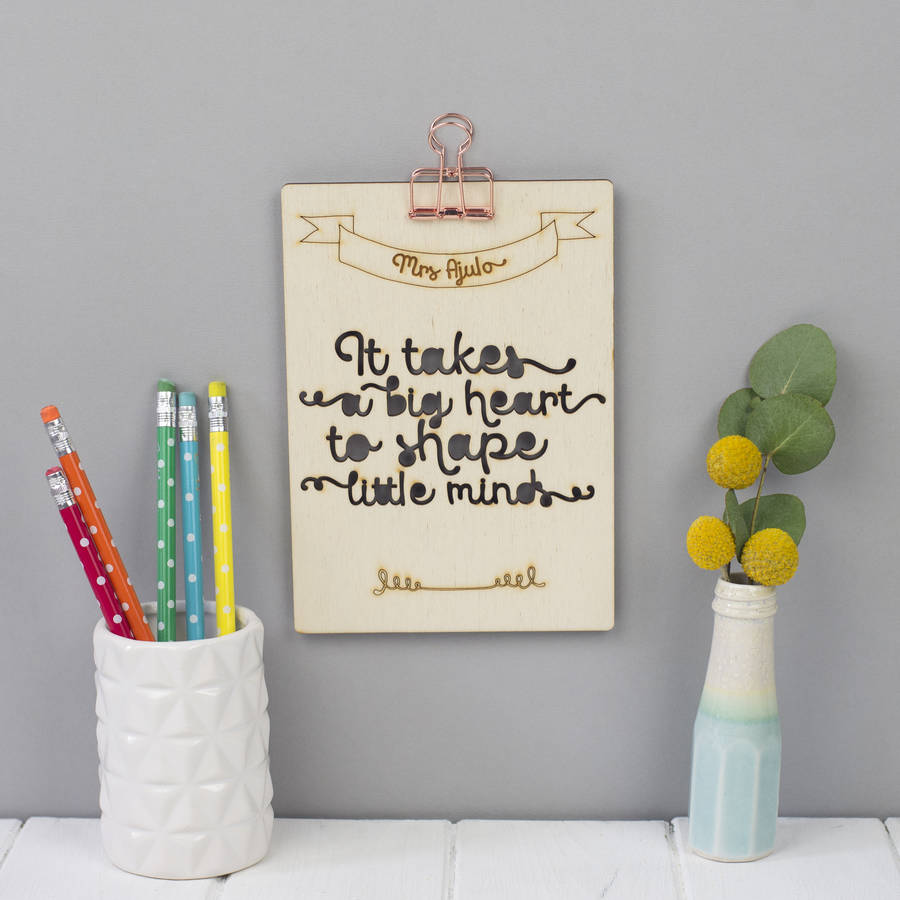 Personalised Gift For Teacher Wooden Wall Art By We Are Scamp ...