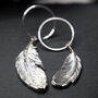 Asymmetrical Feather Sterling Silver Earrings, thumbnail 3 of 5