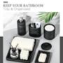 Set Of Five Black Resin Bathroom Accessories, thumbnail 5 of 8