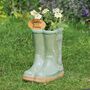Personalised Green Welly Boot Planters Gift Set, thumbnail 5 of 9