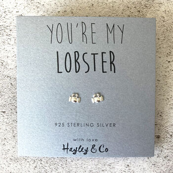 'You're My Lobster' Sterling Silver Earrings, 3 of 6