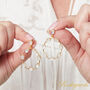 White Rainbow Moonstone Oval Gold Silver Stud Drop Earrings, thumbnail 5 of 9
