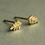 Gold Fern Leaf Stud Earrings, thumbnail 1 of 7