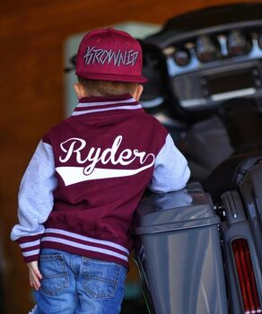 Custom Kids Varsity Jacket Personalised Sports Jacket, 4 of 12