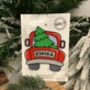 Personalised Christmas Truck With Tree Embroidered Fabric Name Patch, thumbnail 2 of 2