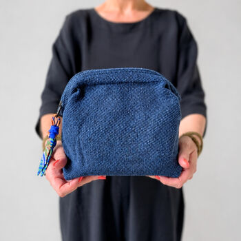 Fair Trade Cotton Lined Washbag Recycled Sari Zip Tie, 8 of 8
