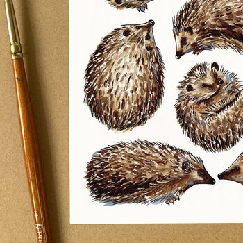 Hedgehogs Wildlife Watercolour Postcard, 4 of 9