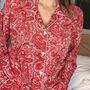 Handmade Silk Pyjamas Long Sleeve Christmas Paisley, thumbnail 4 of 12