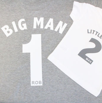 Big Man, Little Man Football Style T Shirt Set, 4 of 6