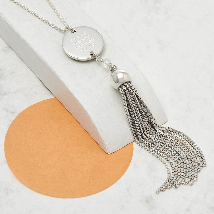 Personalised Sterling Silver 'Wish' Tassel Necklace By Tales From The