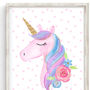 Unicorn Rainbow Girl's Bedroom Nursery Art Print Set, thumbnail 4 of 4