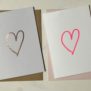 Handprinted Heart Foil Card, 2 of 3