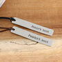 Personalised Names Pewter And Leather Bookmark, thumbnail 4 of 10
