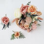 Blush Pink And Peach Bridal Artificial Flower Bouquet, thumbnail 5 of 12
