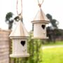 2pc Hanging Wooden Bird Nest House Shelter Garden Decor, thumbnail 2 of 4