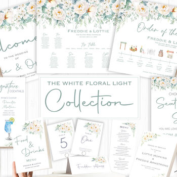Wedding Custom Cocktail Sign White Floral, 11 of 11