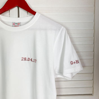 Embroidered Personalised 'Date' Tshirt, 5 of 7