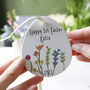 First Easter Floral Ceramic Egg Hanging Decoration, thumbnail 3 of 7