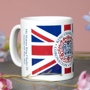 King Charles Coronation Official Logo Union Jack Mug, 2 of 2