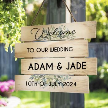 Personalised Wooden Wedding Sign, 2 of 4