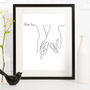 Wedding Line Drawing Hands Together Print, thumbnail 3 of 8