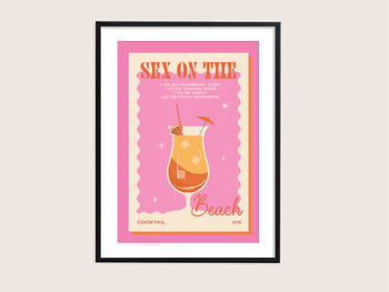 Retro Cocktail Sex On The Beach Print, 2 of 4
