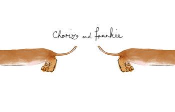 Personalised Double Cheeky Sausage Dog Butt Print, 4 of 5