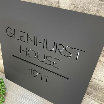 Xl Stylish Square Laser Cut House Number Door Sign, 2 of 4