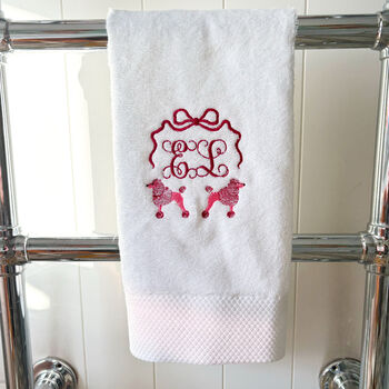 Poodle Monogram Hand Towel, 2 of 4