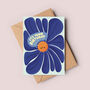 Sad Blue Flower Cute, Funny Birthday Card, thumbnail 1 of 3