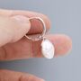 Sterling Silver Irregular Shaped Baroque Pearl Dangle Hoop Earrings, thumbnail 7 of 12