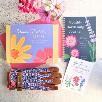 Happy Christmas Or Birthday Gardening Gift For Mum / Her Journal And Luxury Gloves, 2 of 11
