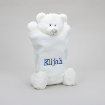 Personalised Embroidery Bear Hot Water Cover. Boxed, 6 of 9