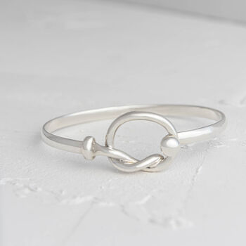Personalised Silver Knot Bracelet Bangle Sister Gift, 2 of 8
