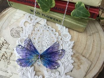 Deep Purple Rainbow Fairy Wing Necklace, 2 of 2
