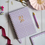 Personalised Luxury 2026 Weekly Diary| Planner| Lilac Gingham, thumbnail 1 of 11