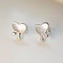 Melt My Heart Studs In Silver, thumbnail 2 of 3