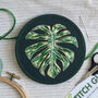 Monstera Leaf Botanical Embroidery Kit, thumbnail 1 of 4