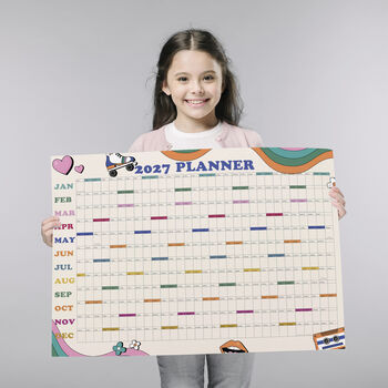 Retro Inspired 2027 Year Wall Planner | Whole Year Calendar, 5 of 12