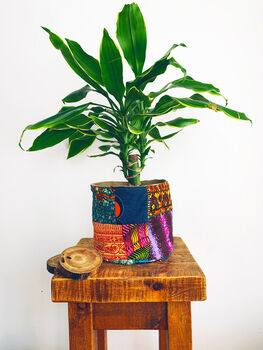 African Patchwork Fabric Plant Pot Holder, 2 of 3