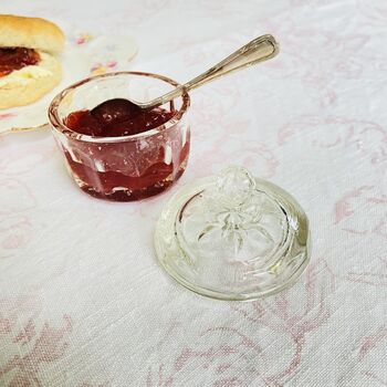 Antique Crystal Cut Glass Lidded Jam / Preserve Pot ~ Four, 2 of 9